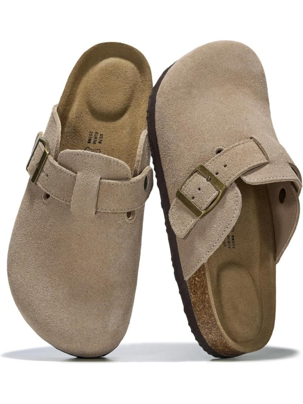 Genuine Leather Slip-On Clogs with Footbed for Women - Stylish & Comfortable